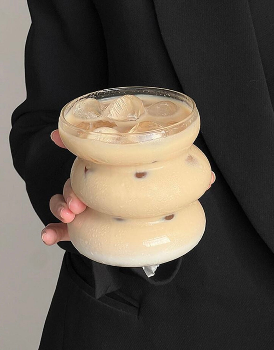 Design Glas-Tasse „Bubble Look“ – 350ml – Doppelwandig – Ausgefallenes Retro-